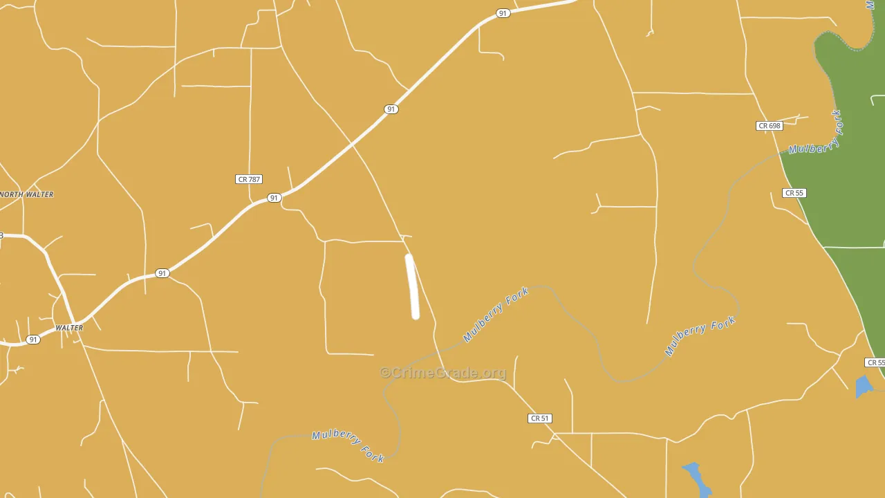 Walter, AL Map of Burglary Rates