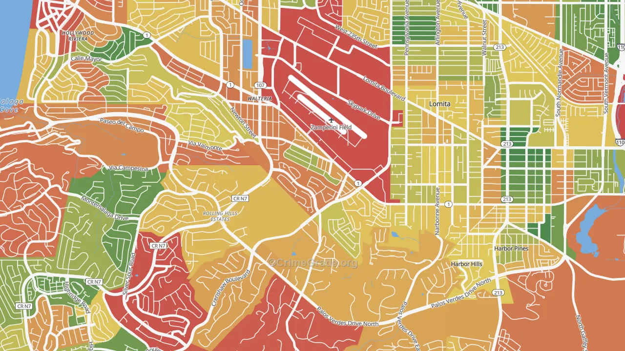 Walteria, Torrance, CA Map of Burglary Rates