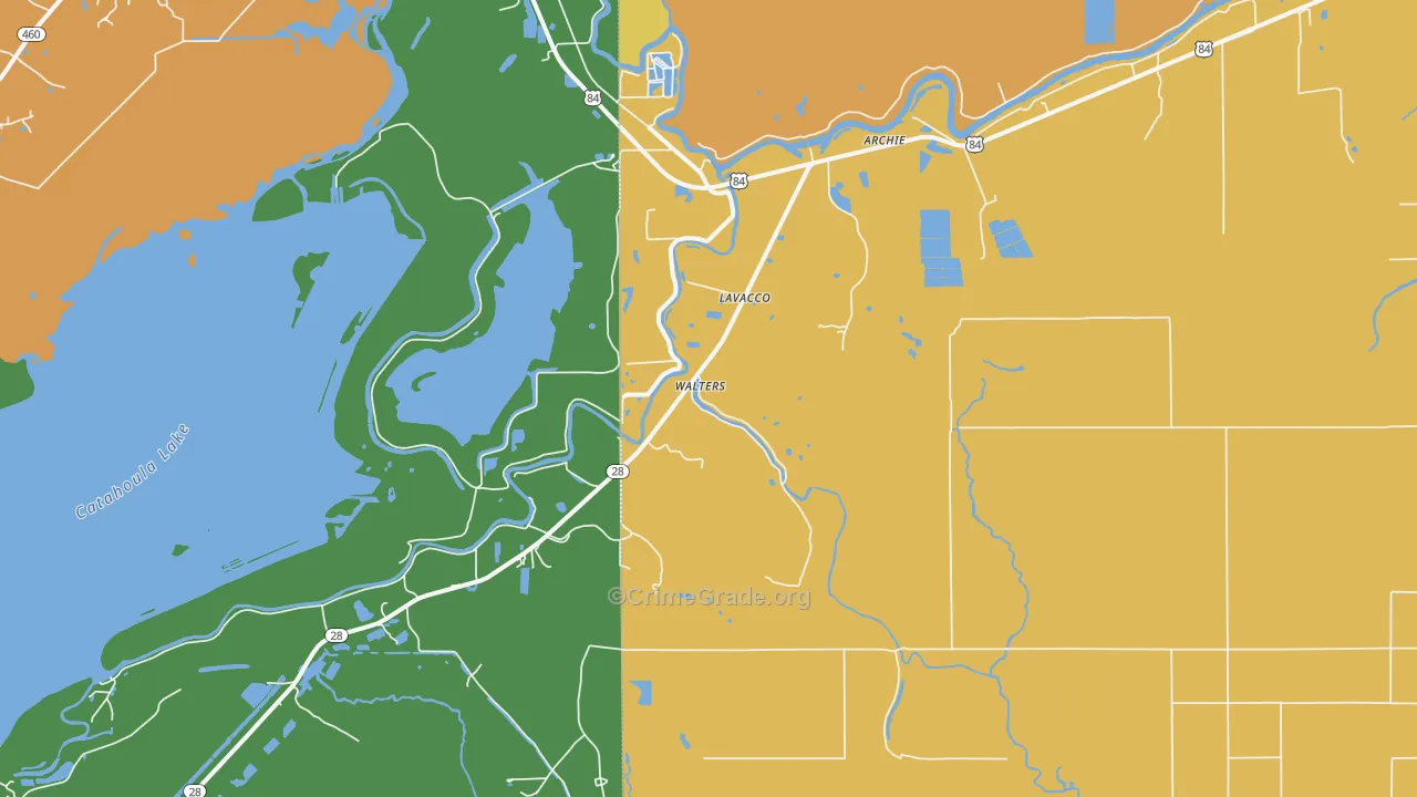 Walters, LA Map of Burglary Rates
