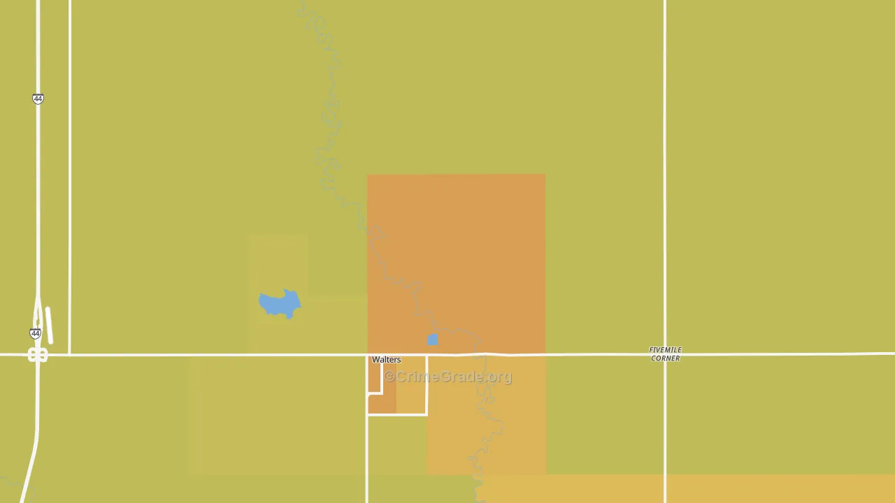 Walters, OK Map of Burglary Rates
