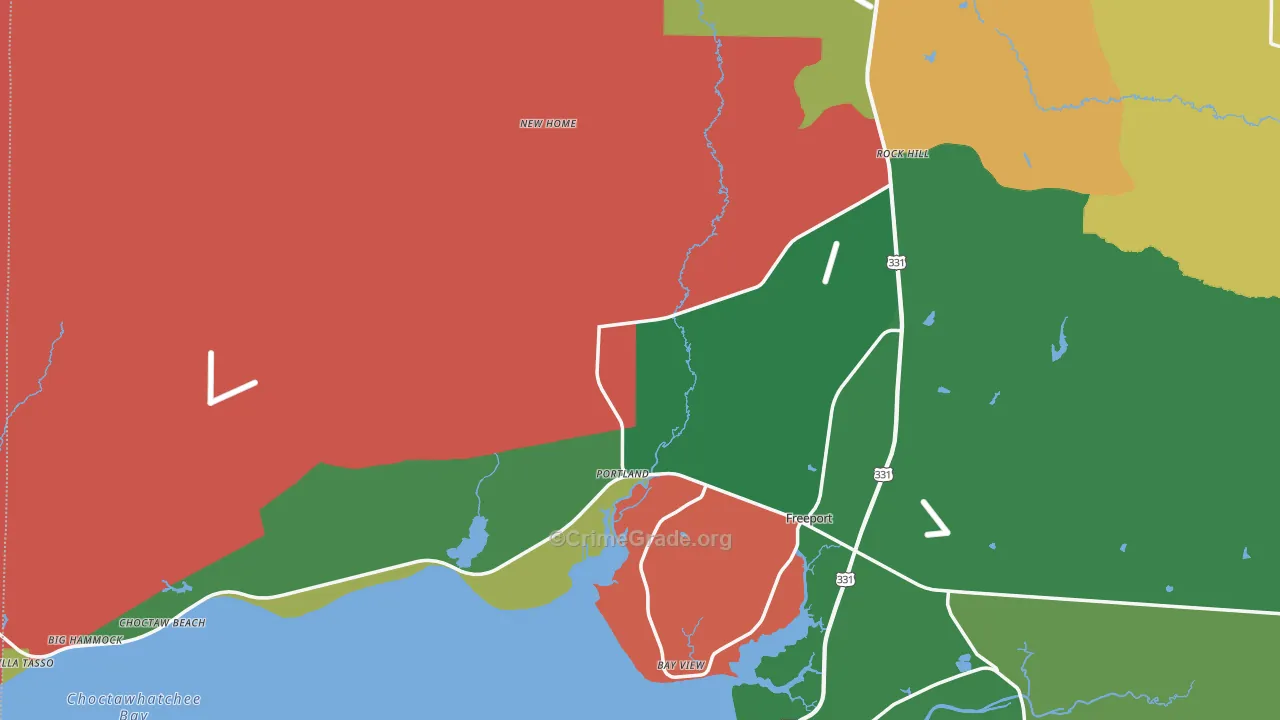 Walton County, FL Map of Burglary Rates
