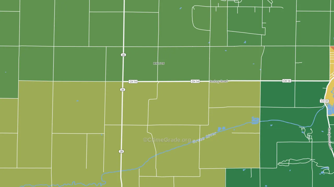 Walton, IL Map of Burglary Rates