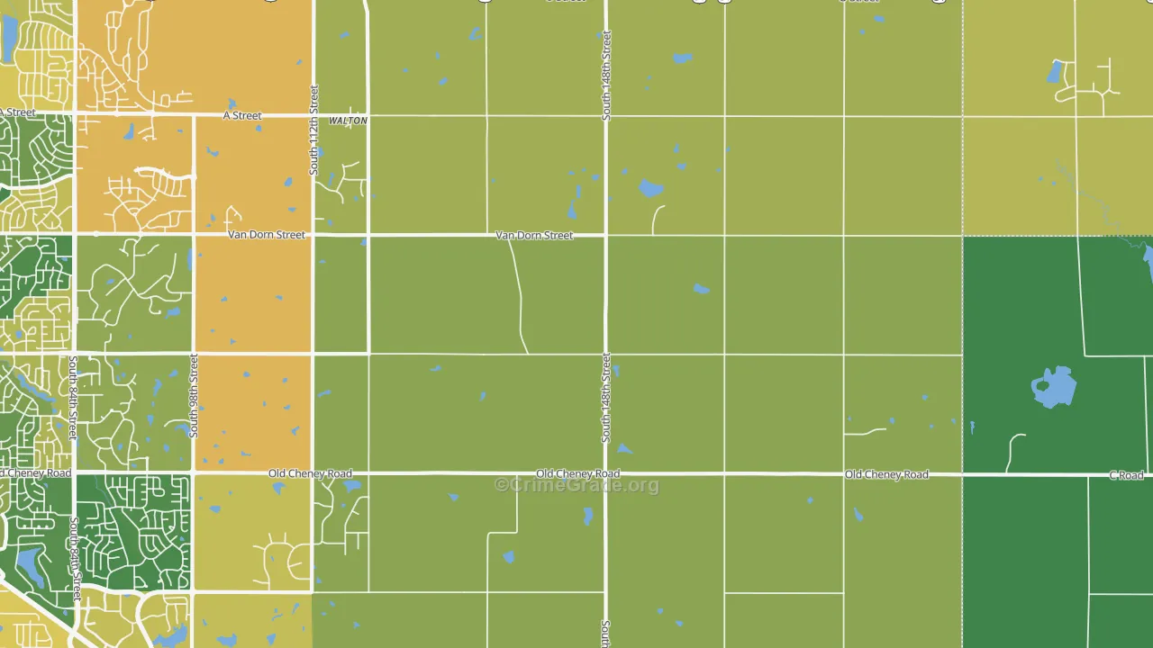 Walton, NE Map of Burglary Rates