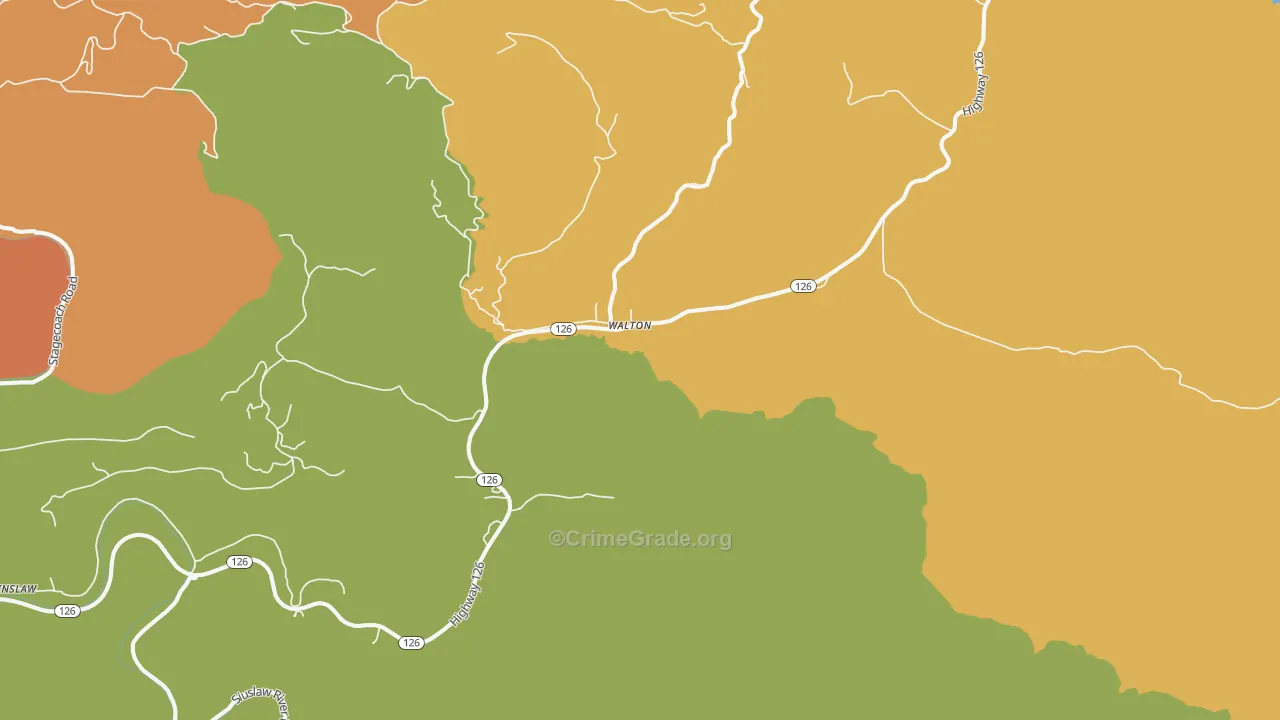 Walton, OR Map of Burglary Rates