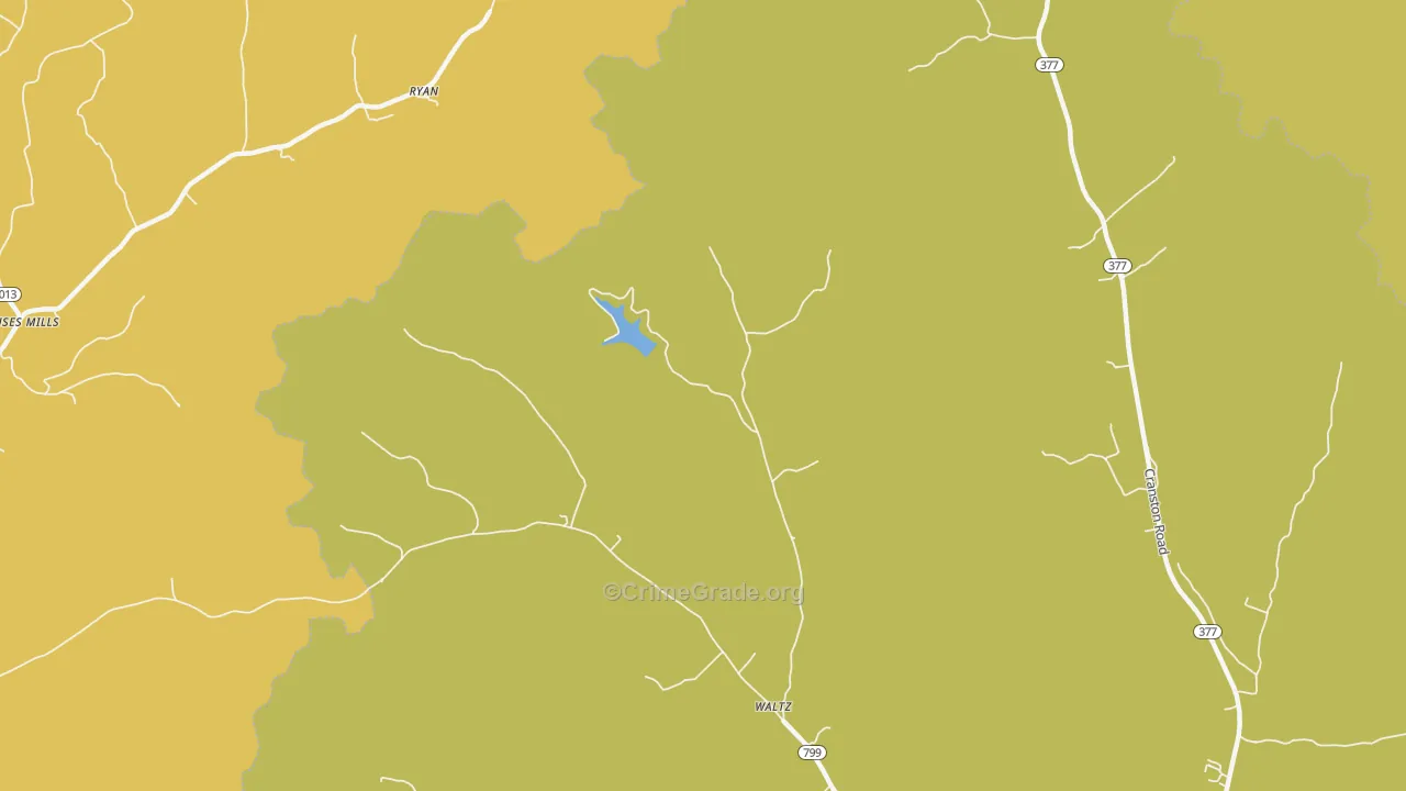 Waltz, KY Map of Burglary Rates
