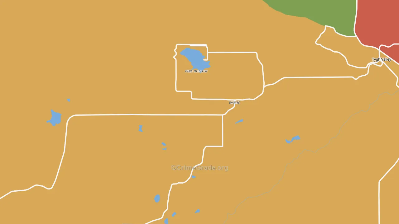 Wamic, OR Map of Burglary Rates