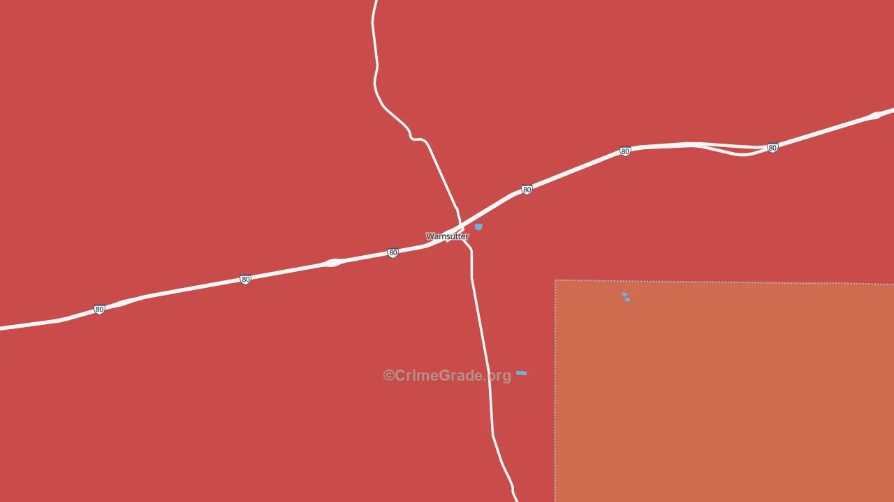 Wamsutter, WY Map of Burglary Rates