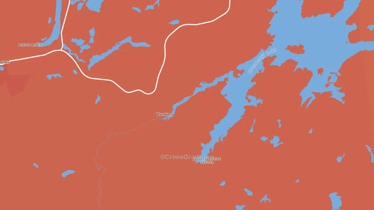 Wanakena, NY Map of Burglary Rates