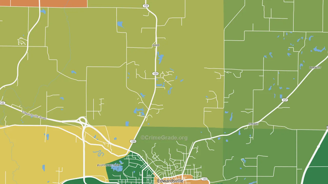 Wanda, IL Map of Burglary Rates