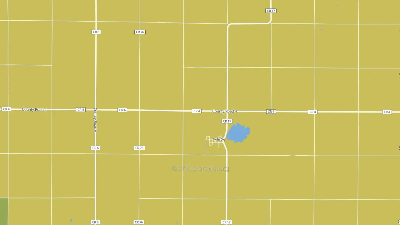 Wanda, MN Map of Burglary Rates