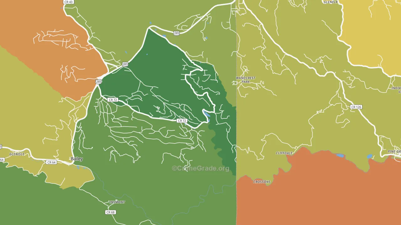 Wandcrest Park, CO Map of Burglary Rates