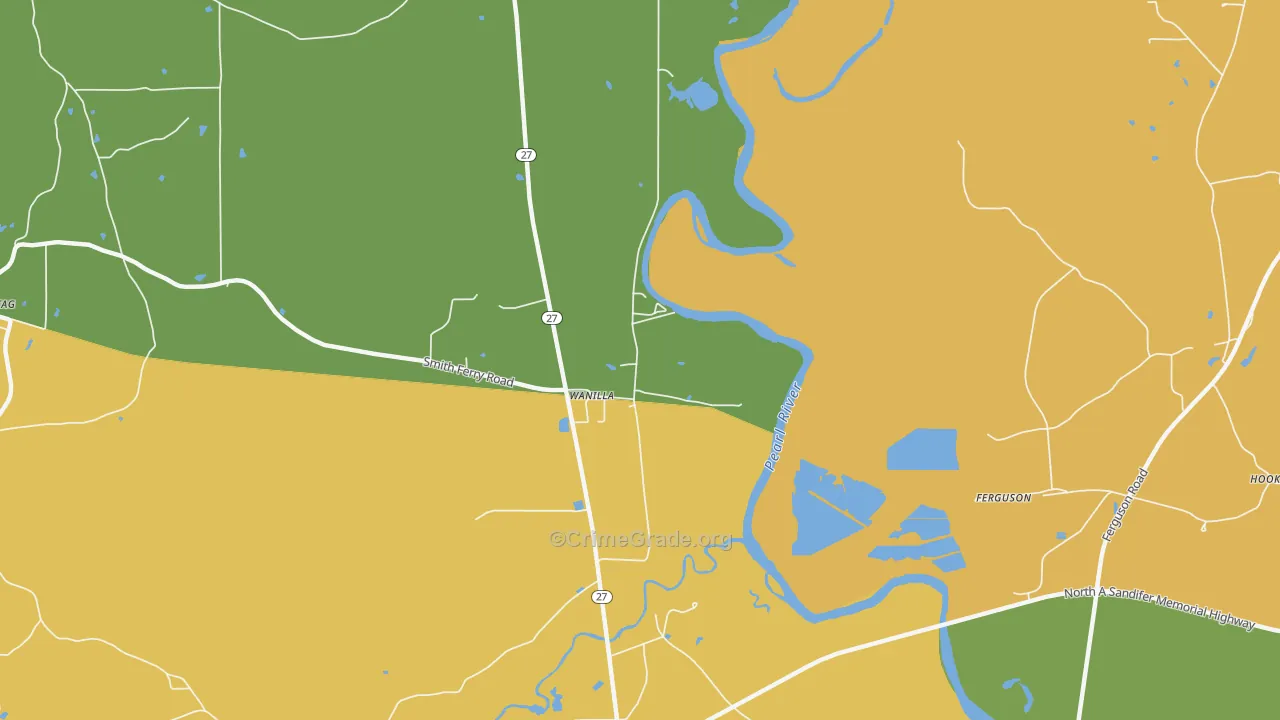 Wanilla, MS Map of Burglary Rates