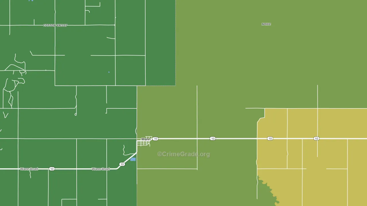 Wann, OK Map of Burglary Rates