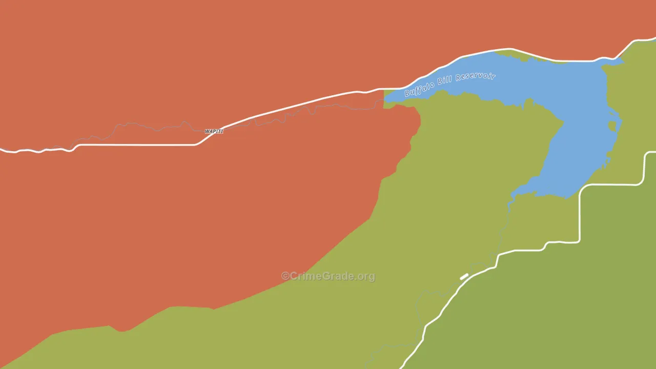 Wapiti, WY Map of Burglary Rates