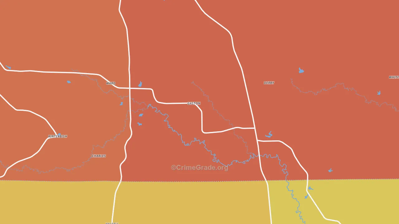 Ward, AL Map of Burglary Rates