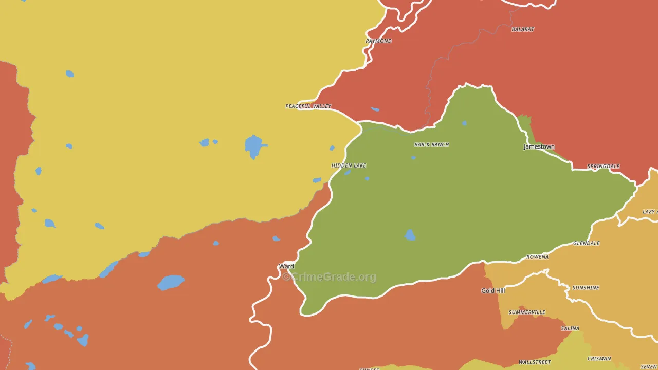 Ward, CO Map of Burglary Rates
