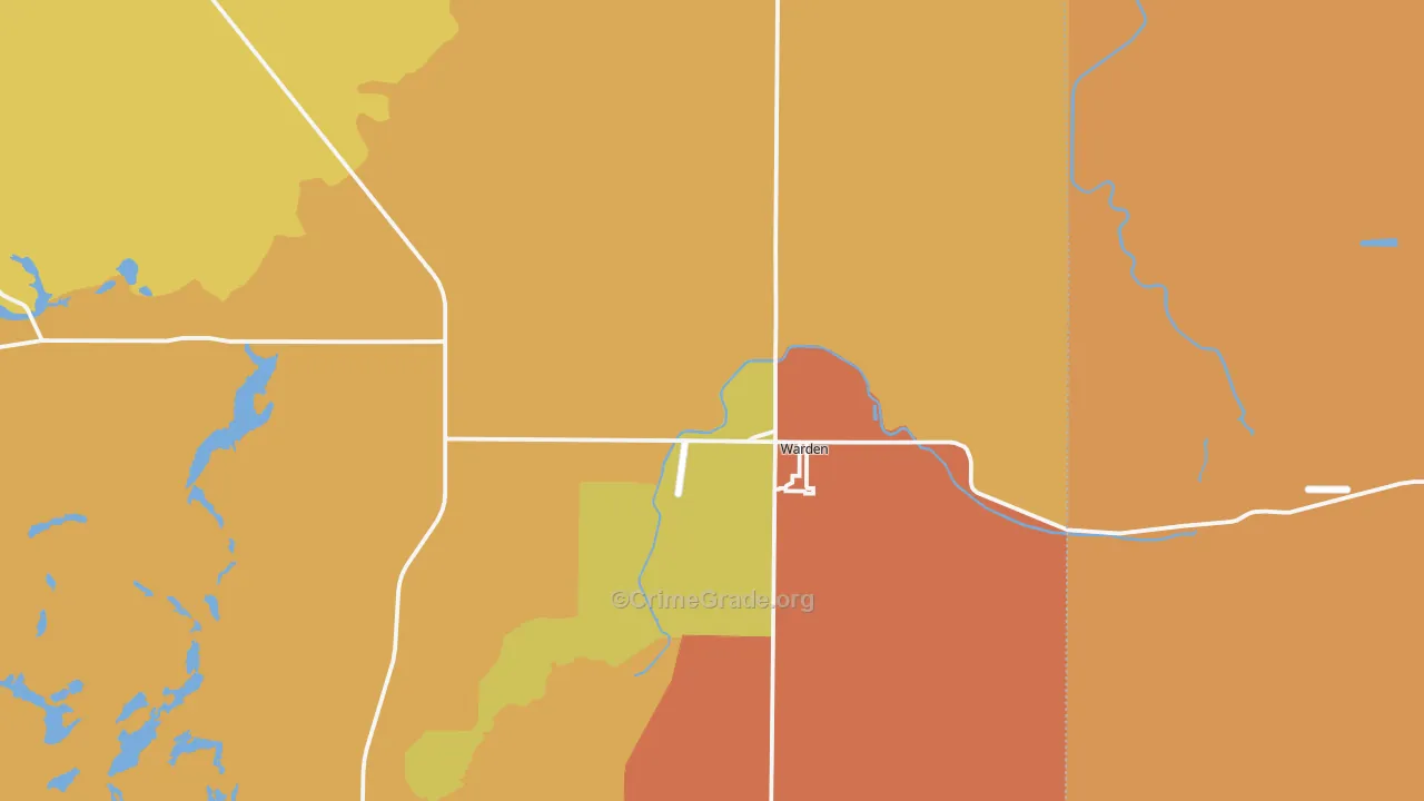 Warden, WA Map of Burglary Rates