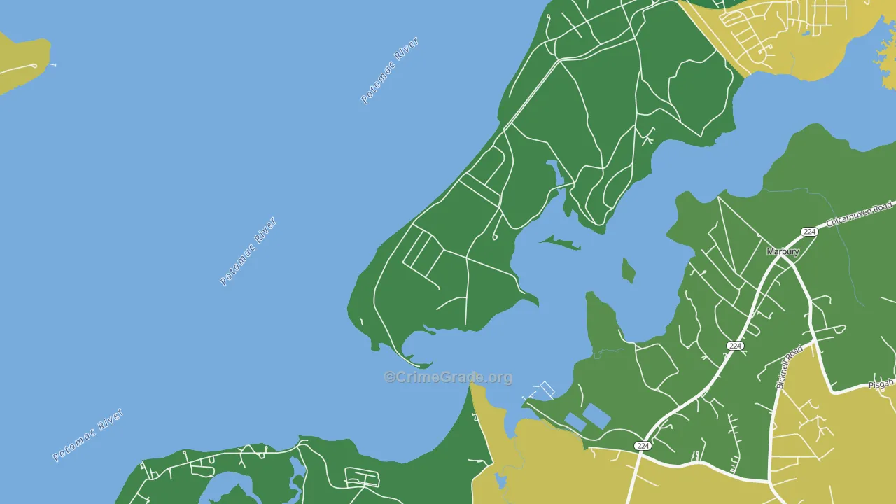 Warington Hills, MD Map of Burglary Rates