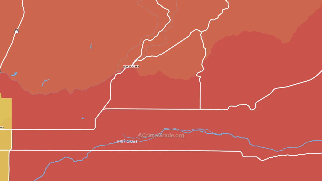 Warm River, ID Map of Burglary Rates