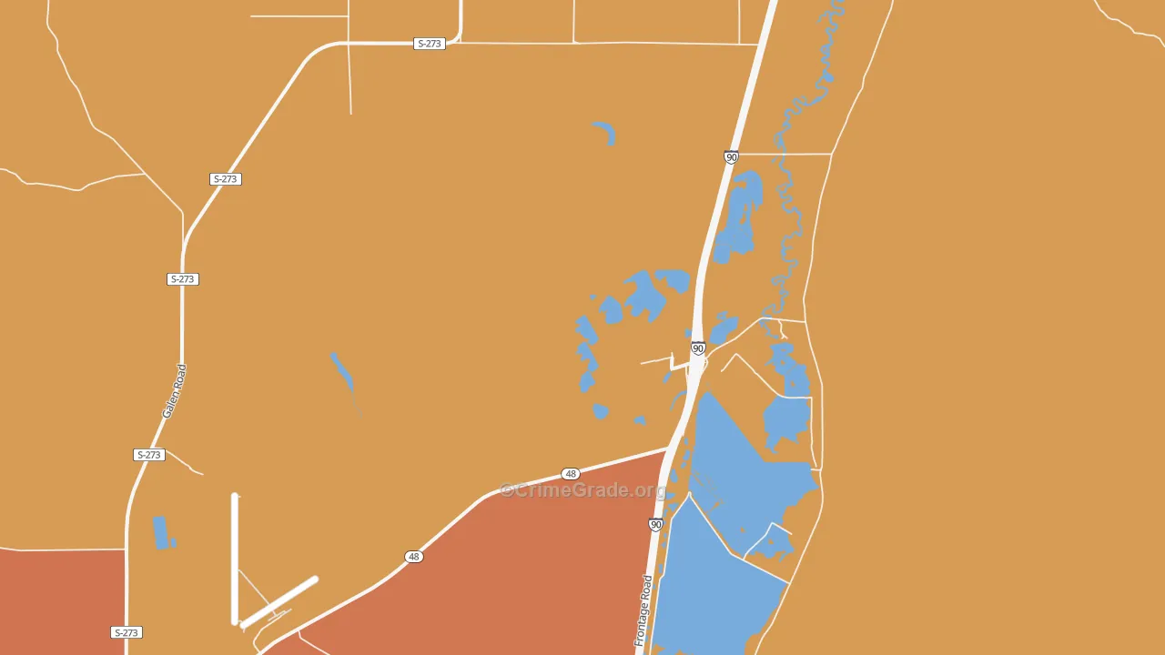 Warm Springs, MT Map of Burglary Rates