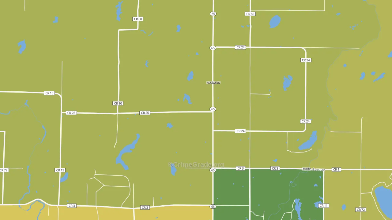 Warman, MN Map of Burglary Rates