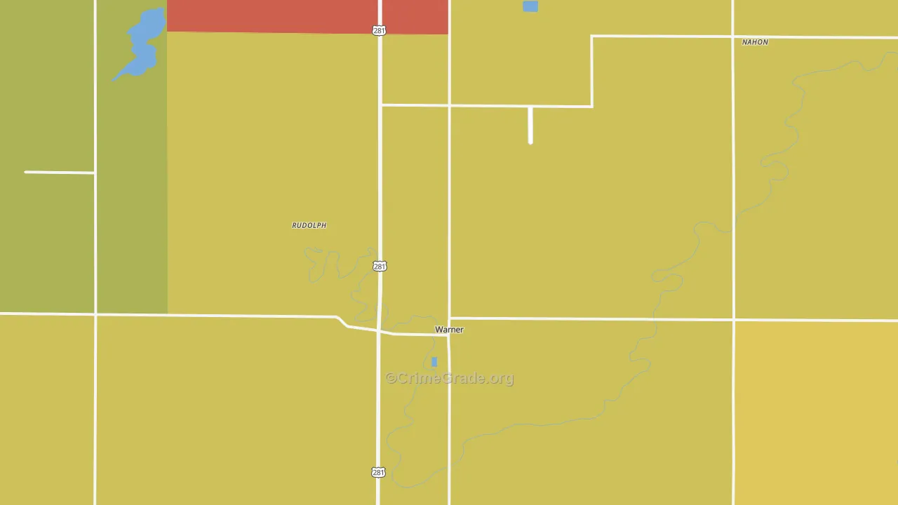 Warner, SD Map of Burglary Rates