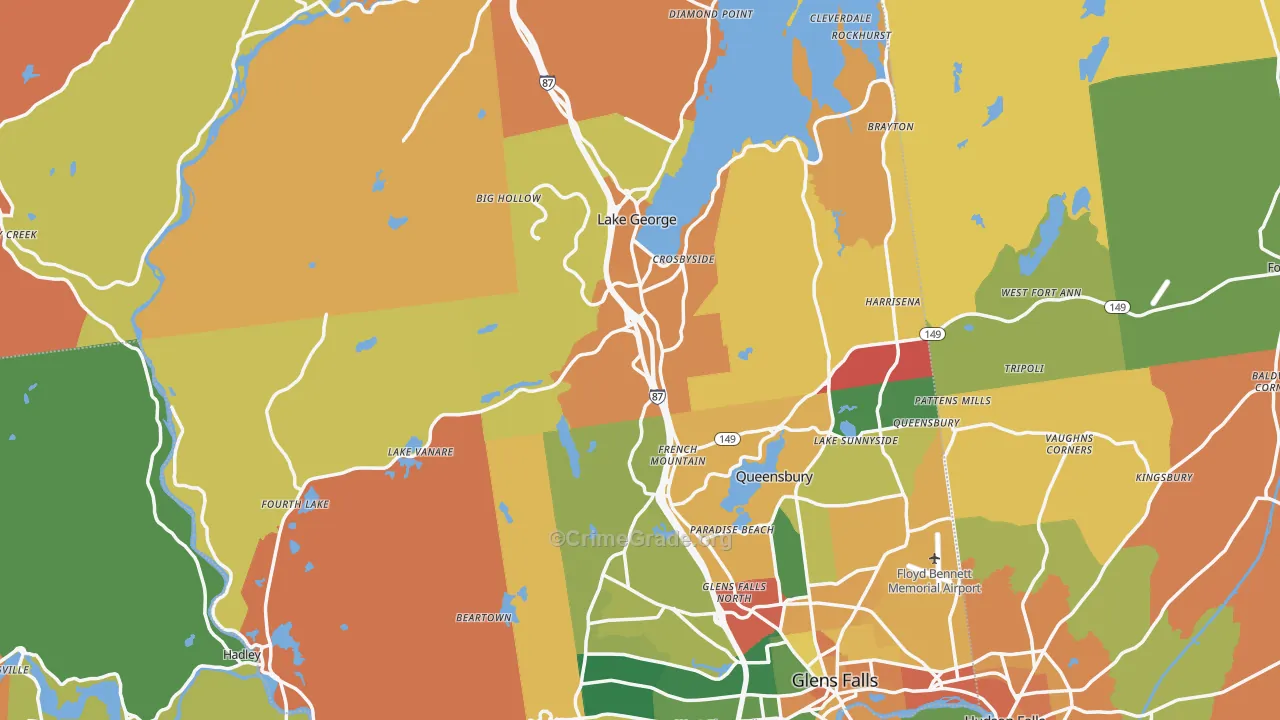 Warren County, NY Map of Burglary Rates