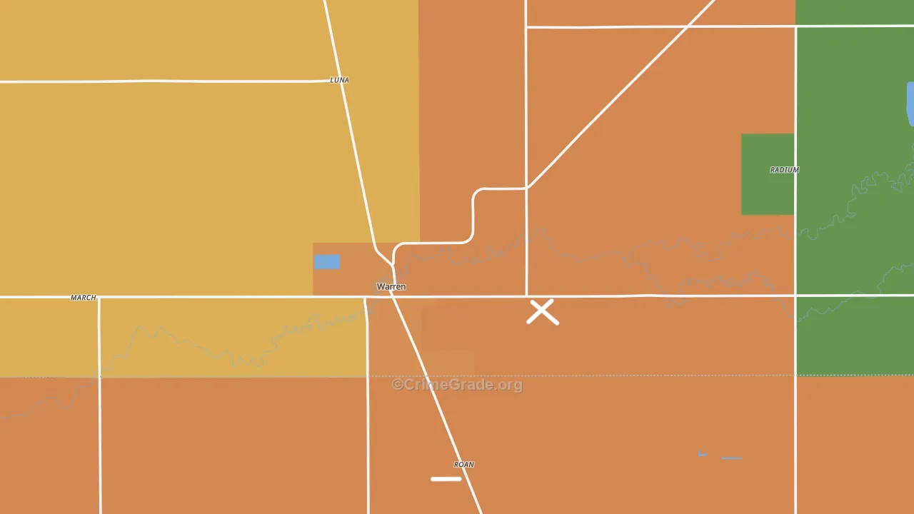 Warren, MN Map of Burglary Rates