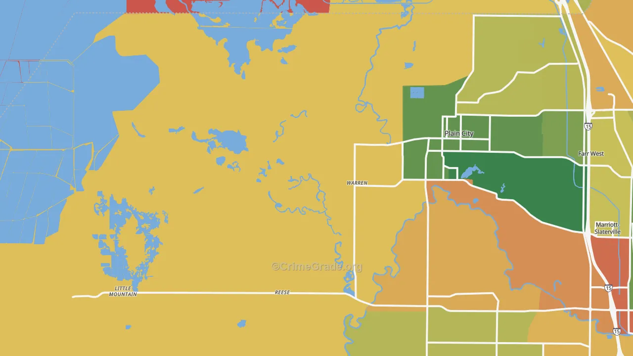 Warren, UT Map of Burglary Rates
