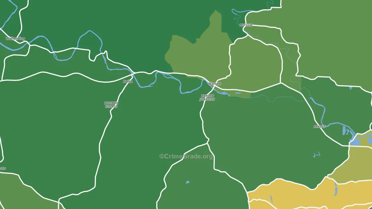 Warsaw, OH Map of Burglary Rates