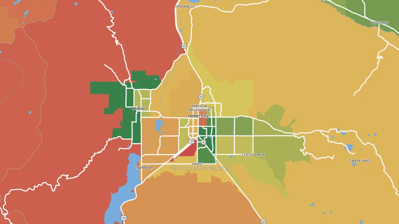 Wasatch County, UT Map of Burglary Rates