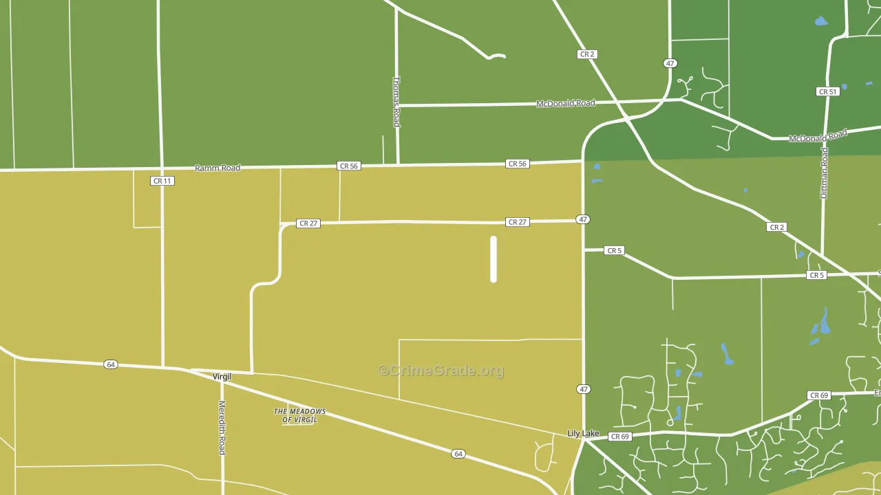 Wasco, IL Map of Burglary Rates