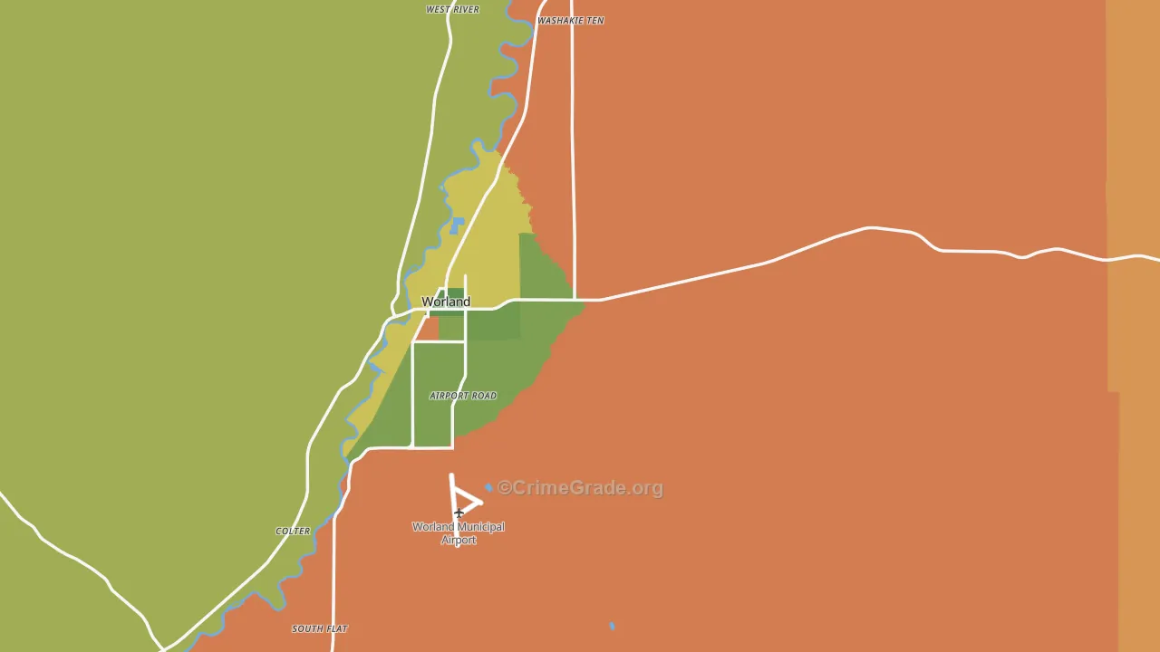 Washakie County, WY Map of Burglary Rates