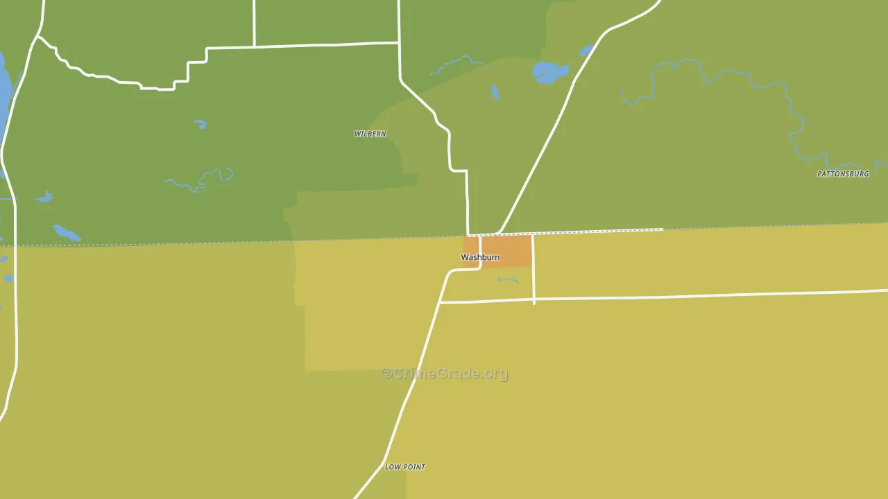 Washburn, IL Map of Burglary Rates