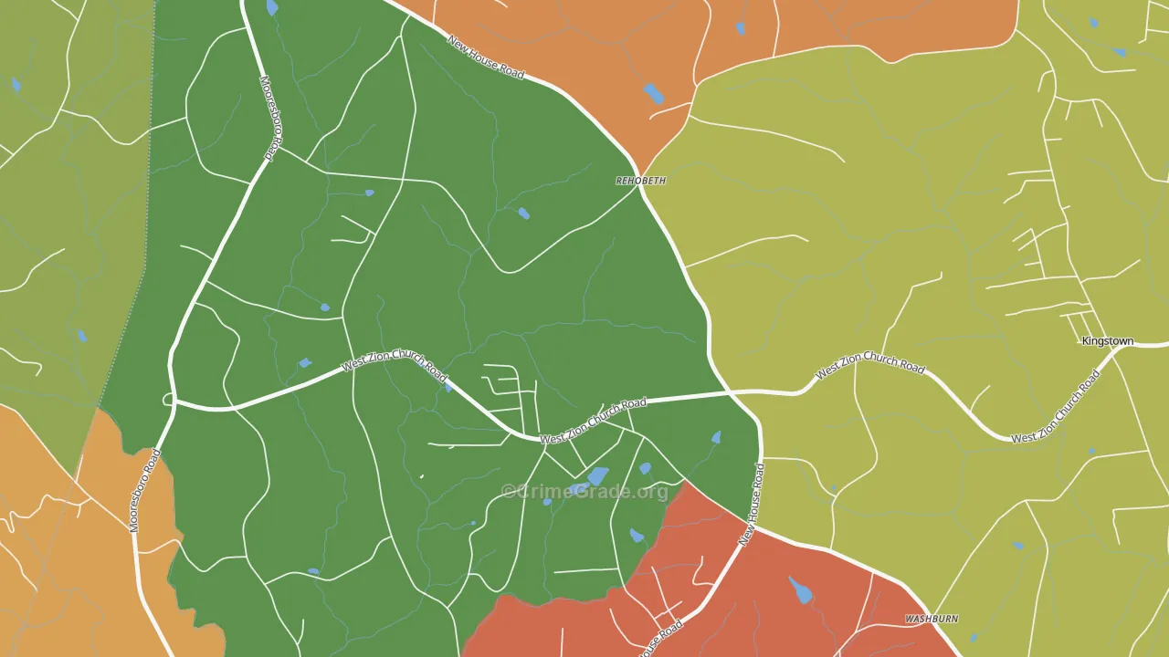 Washburn, NC Map of Burglary Rates
