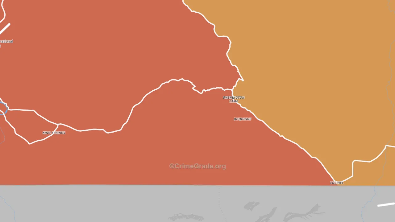 Washington Camp, AZ Map of Burglary Rates