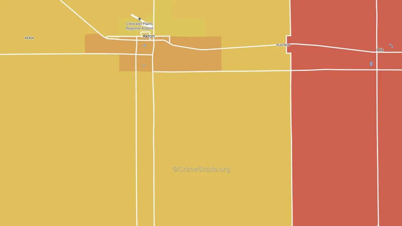 Washington County, CO Map of Burglary Rates
