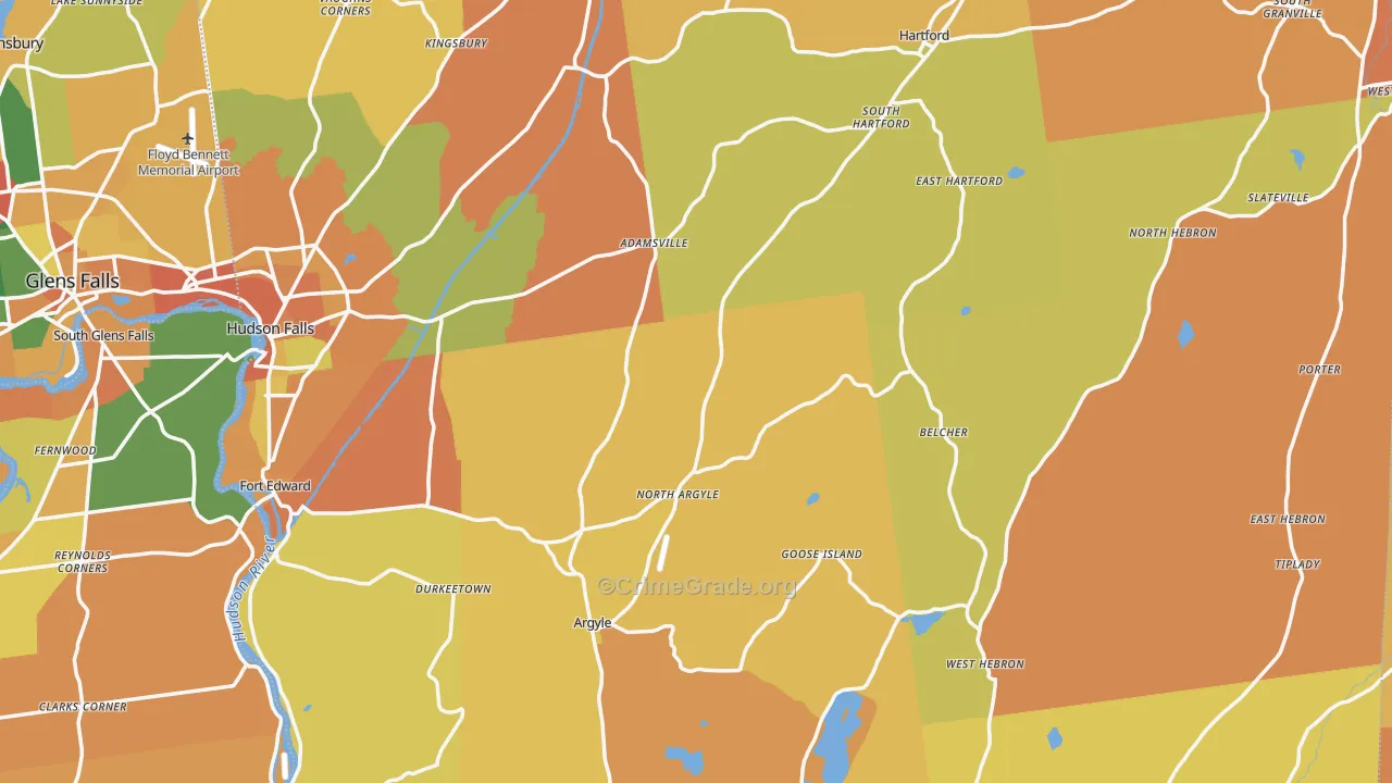 Washington County, NY Map of Burglary Rates