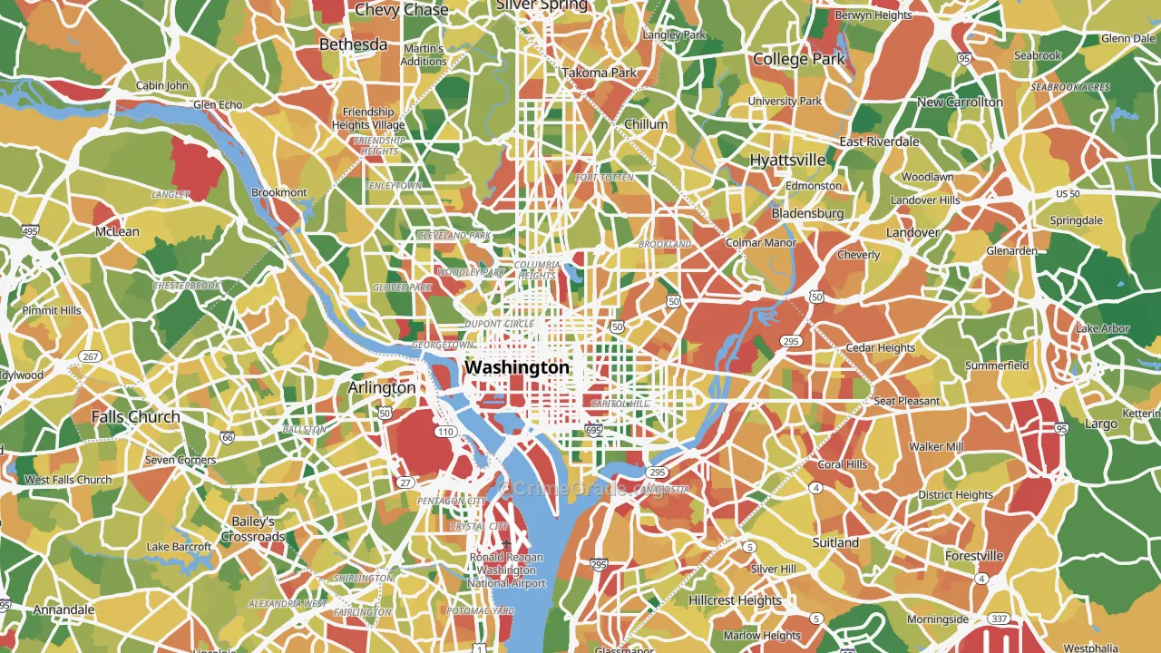 District of Columbia Map of Burglary Rates