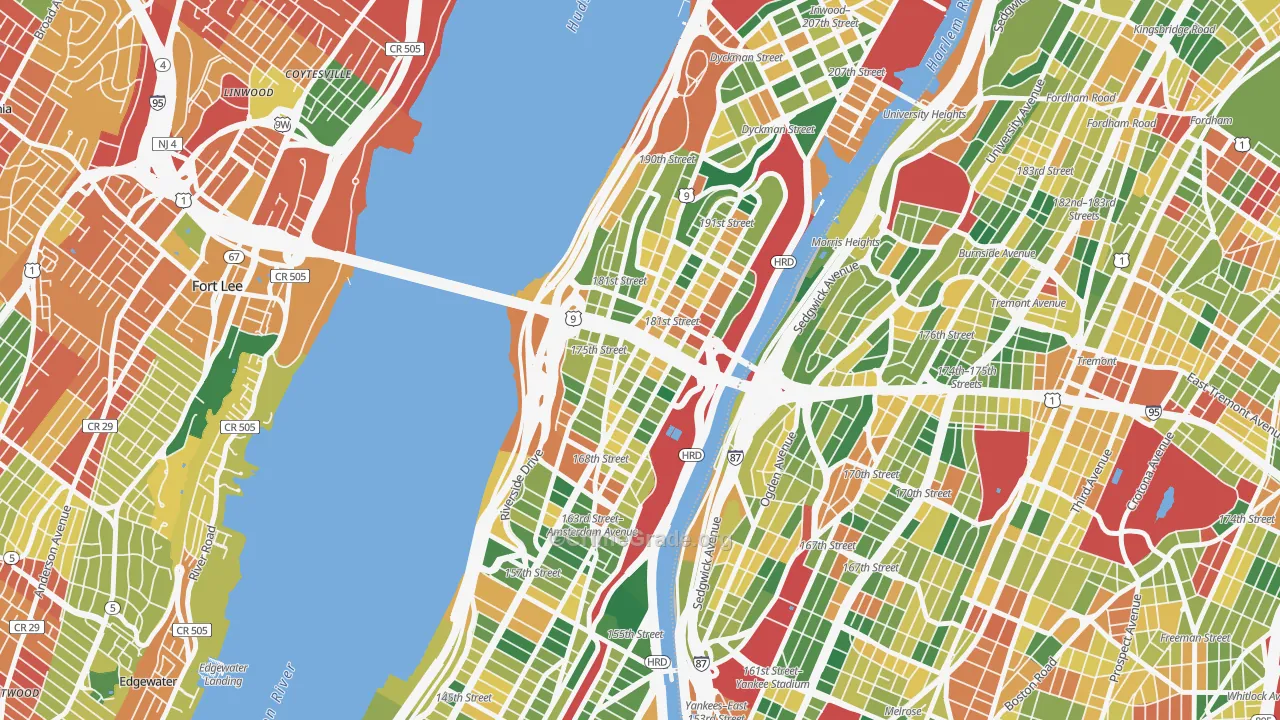 Washington Heights, Manhattan, NY Map of Burglary Rates
