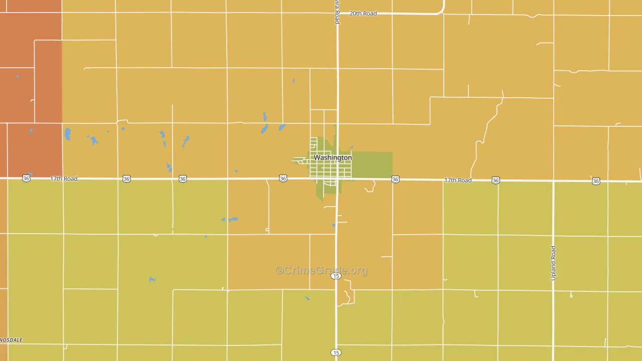 Washington, KS Map of Burglary Rates