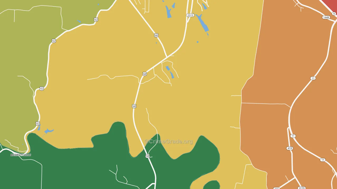 Washington, KY Map of Burglary Rates