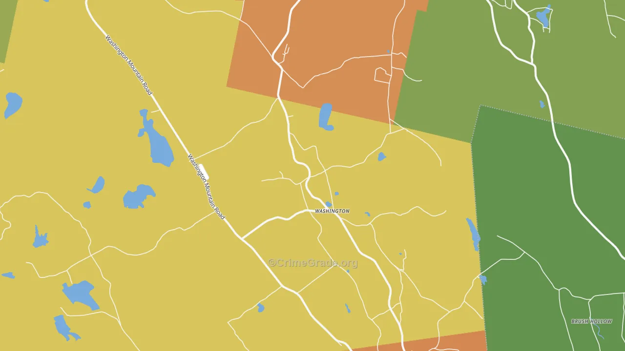 Washington, MA Map of Burglary Rates