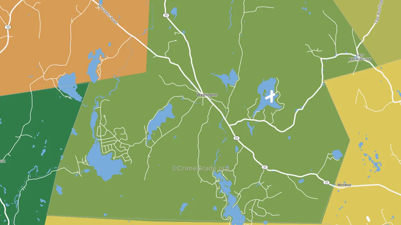 Washington, NH Map of Burglary Rates