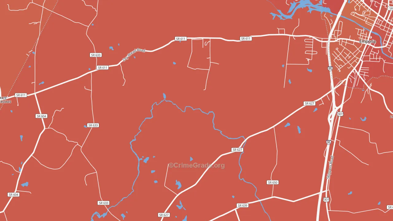 Washington Park, VA Map of Burglary Rates