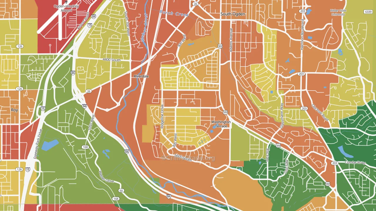 Washington Terrace, UT Map of Burglary Rates