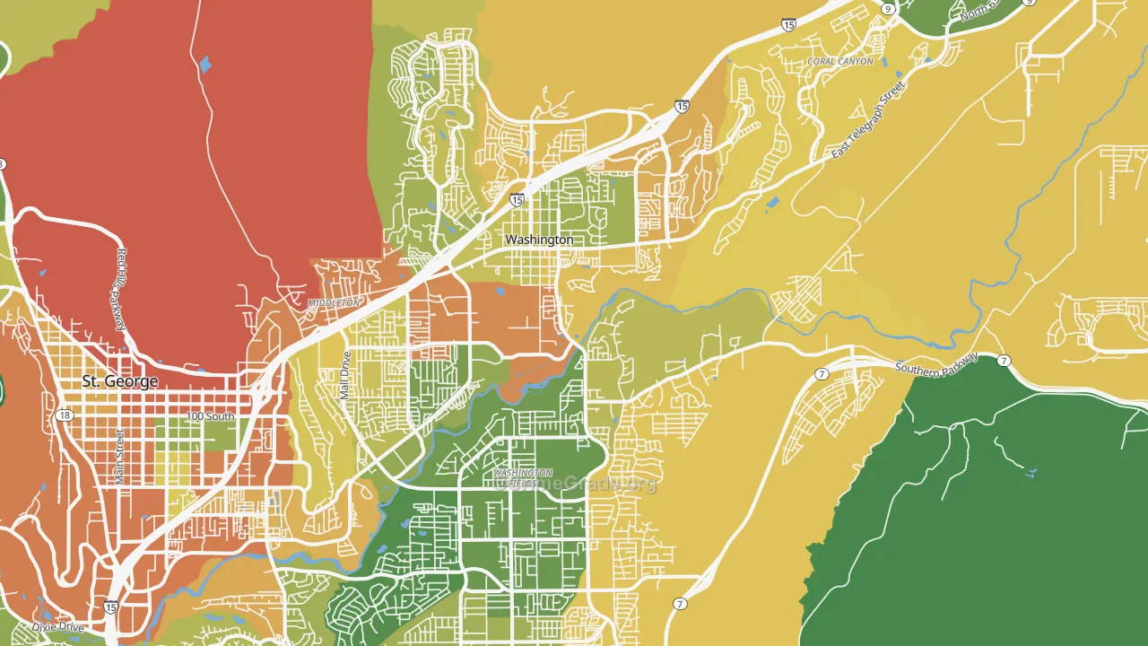 Washington, UT Map of Burglary Rates