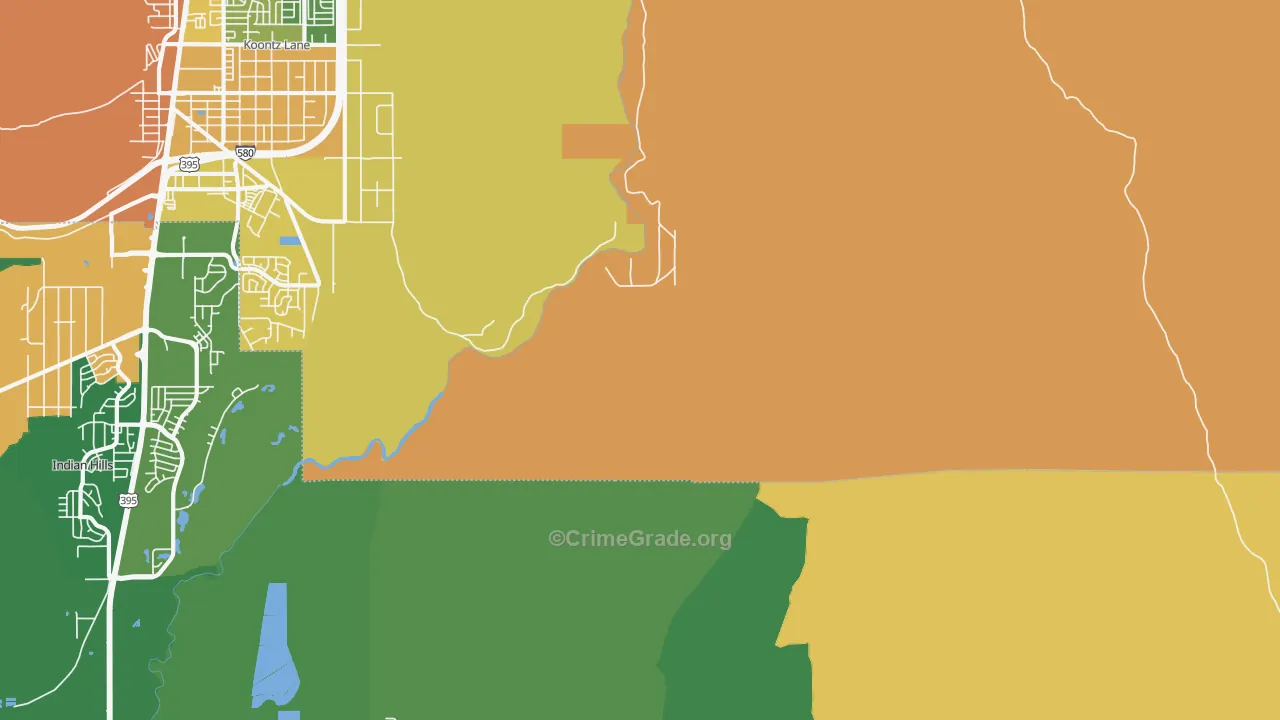 Washoe, NV Map of Burglary Rates