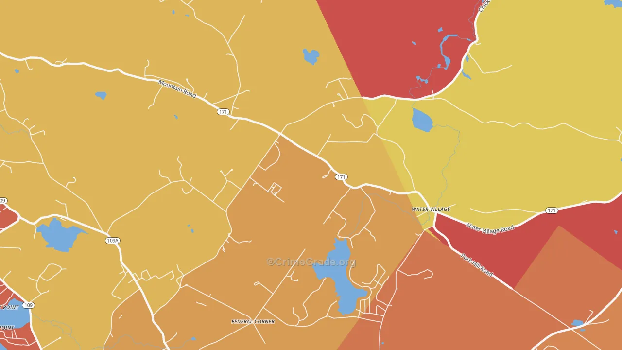 Water Village, NH Map of Burglary Rates