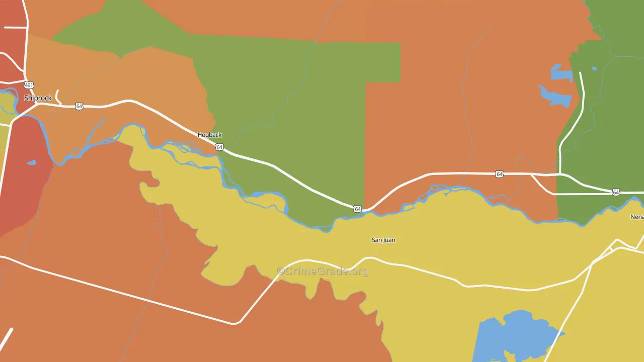 Waterflow, NM Map of Burglary Rates